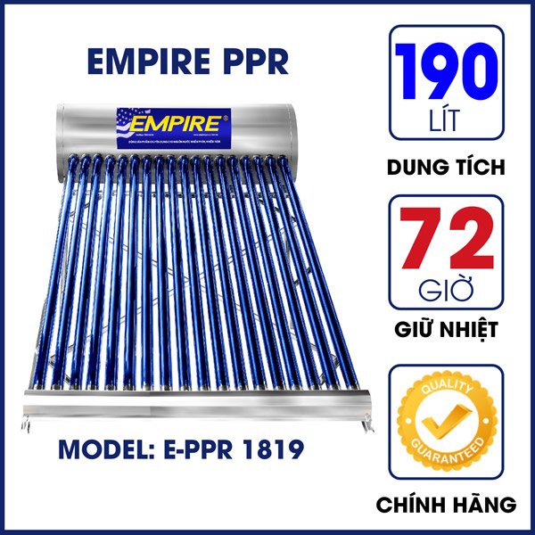 Máy nước nóng năng lượng mặt trời EMPIRE PPR 190 lít- Hàng chính hãng.