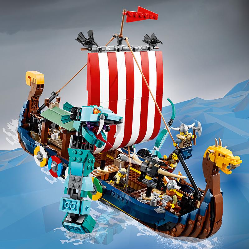 Đồ Chơi LEGO Tàu Của Người Viking Và Rắn Khổng Lồ 31132 (1192 chi tiết)