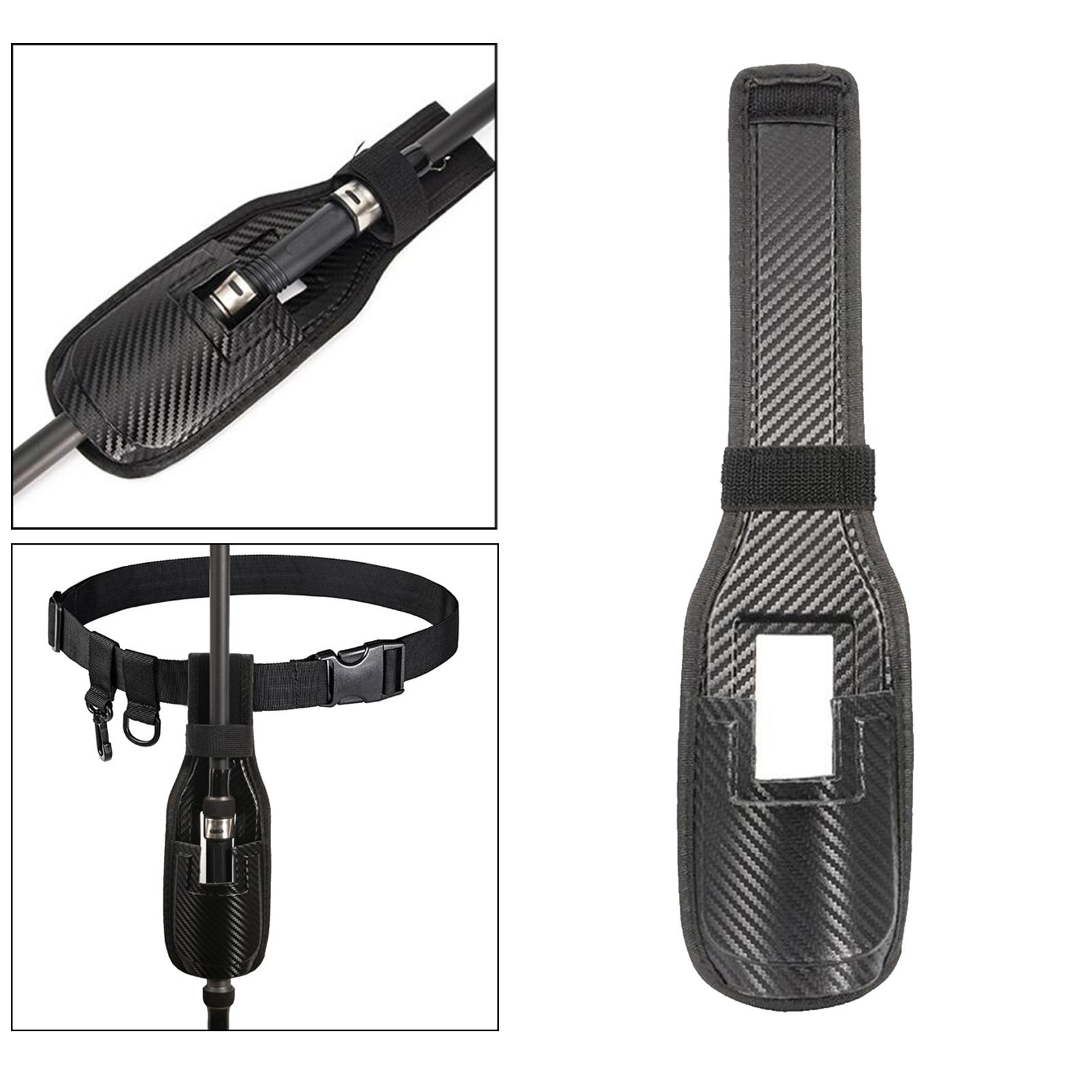 Waist Belt Fishing Rod Holder Support Stand Carrier Waist Bag Matt Black
