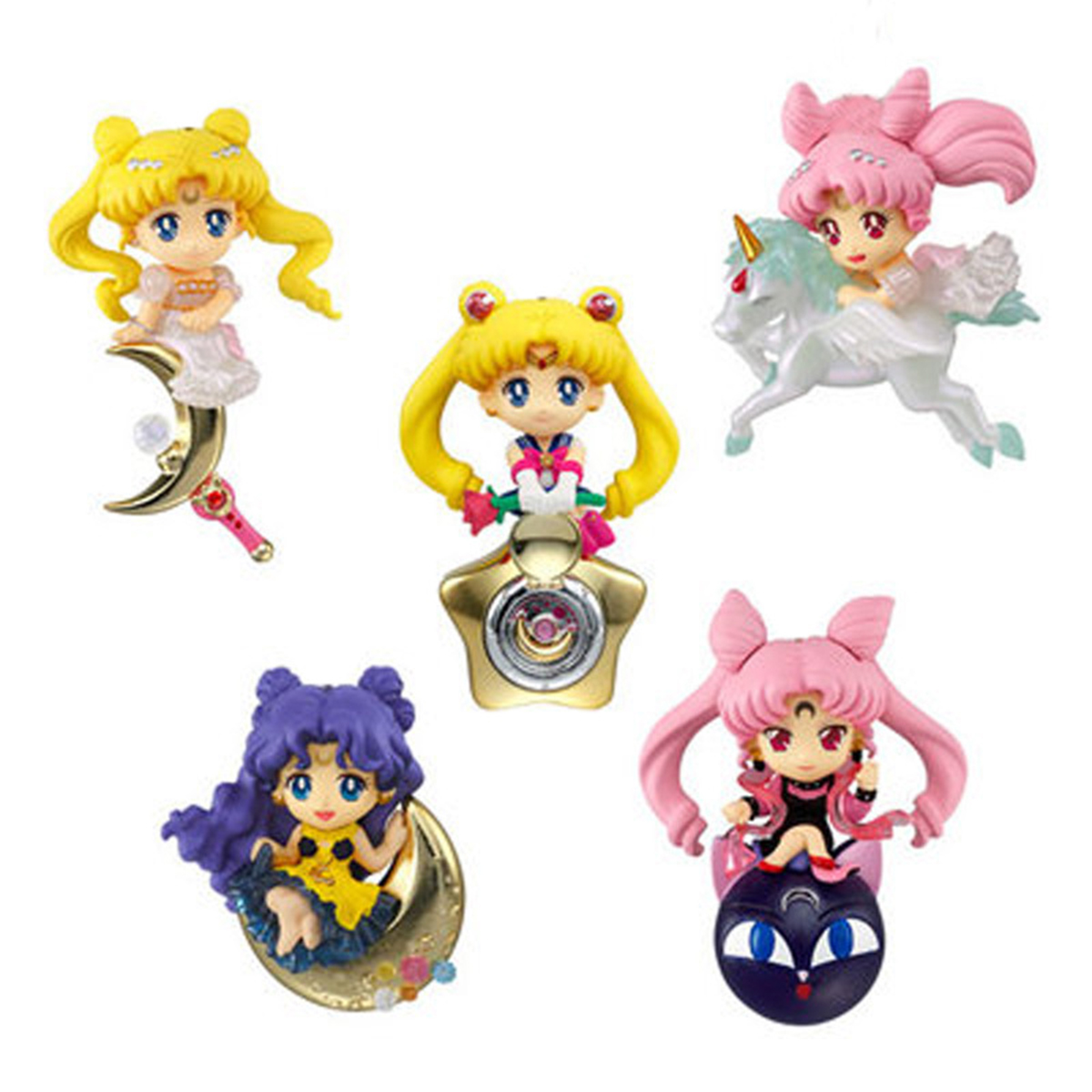 Bộ sưu tập đồ chơi 05 mô hình Thủy Thủ Mặt Trăng Sailor Moon nhựa đặc