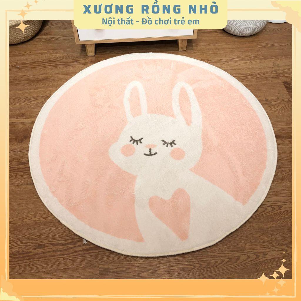 Thảm trang trí phòng bé trải sàn chống trượt in hình dễ thương - Thảm decor phòng cho bé đường kính 100cm