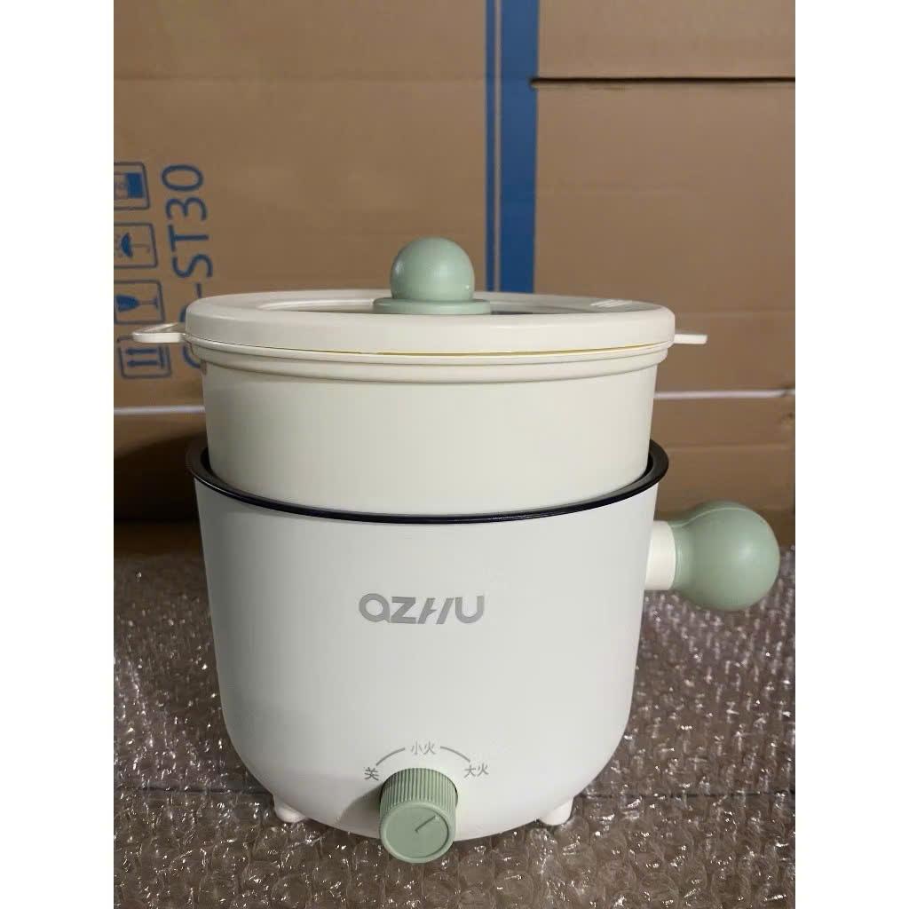 Nồi Lẩu Điện Mini Azhu 1.8L Đa Năng – 2 Nấc Nhiệt, Kèm Giá Hấp, Công Suất 600W