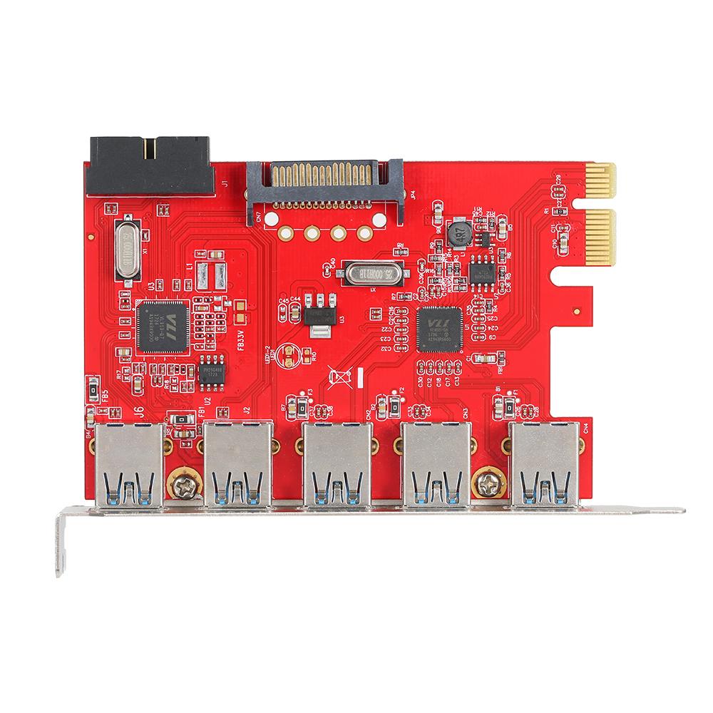 PCI-E sang USB 3.0 5 cổng Express Card mở rộng Mini PCI-E USB 3.0 Adapter Hub Bộ điều khiển với USB 3.0 19Pin bên trong