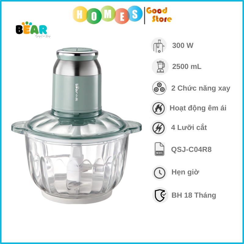 Máy Xay Thực Phẩm BEAR QSJ- C04R8S - Hàng Chính Hãng