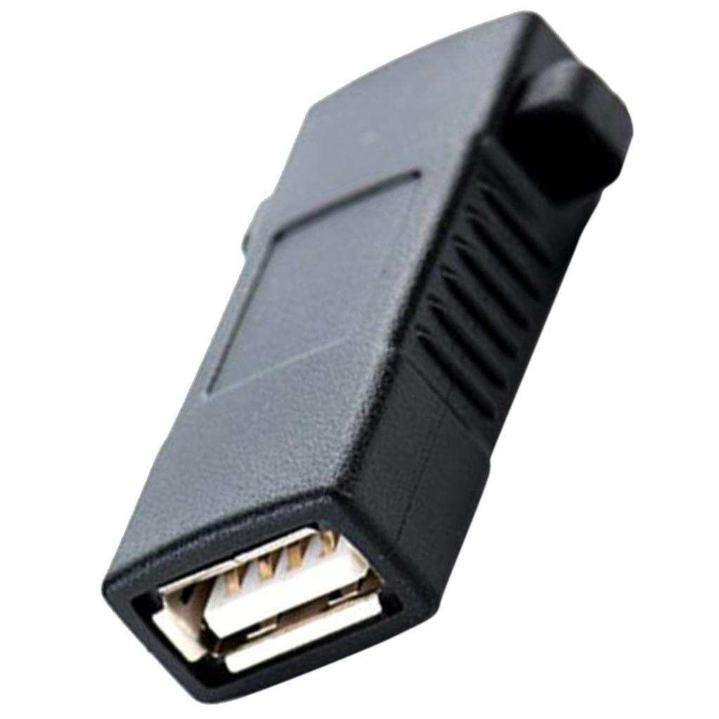 USB 2.0 Type A Female/Female Adapter Coupler Gender Changer-Black Connector