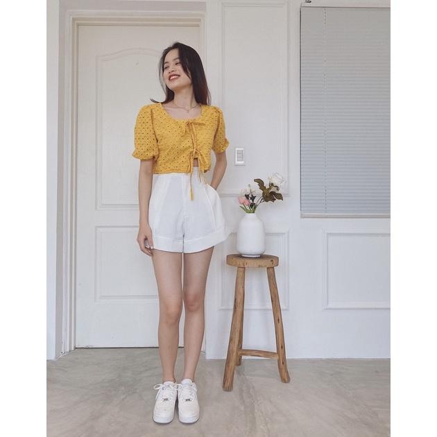 Quần Shorts cạp cao ống rộng REVERCLOTHINGS Emily
