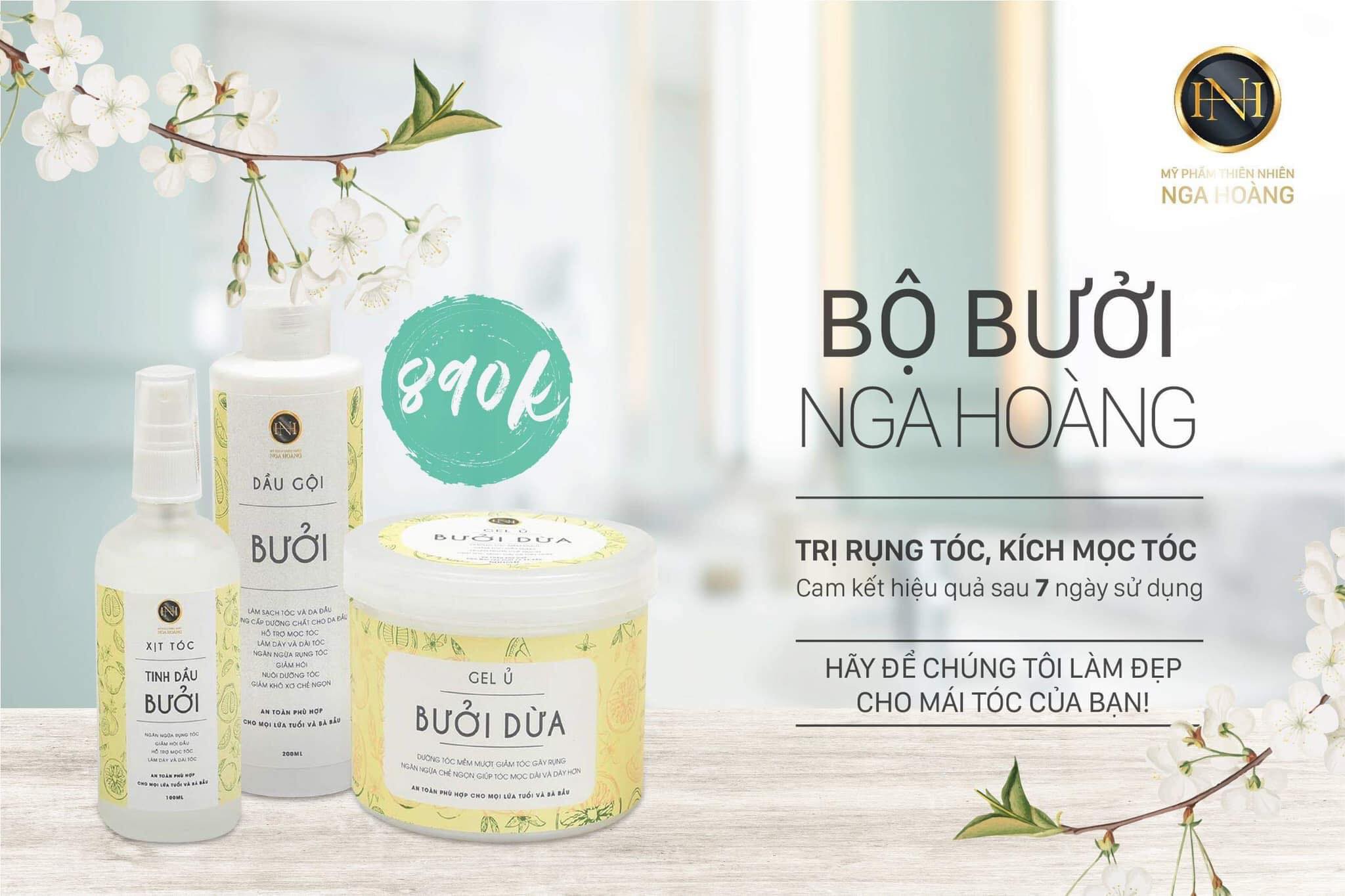 COMBO Bộ Dầu Gội - TInh Dầu và Gel Ủ Bưởi