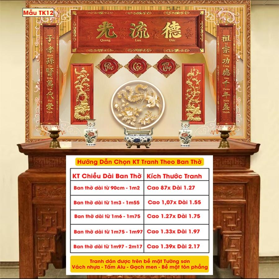 Tranh Lụa Dán Tường Phòng Thờ Cao Cấp 2 – In Sắc Nét  – Tặng Keo Dán, Giá Tận Xưởng - Mẫu TK12