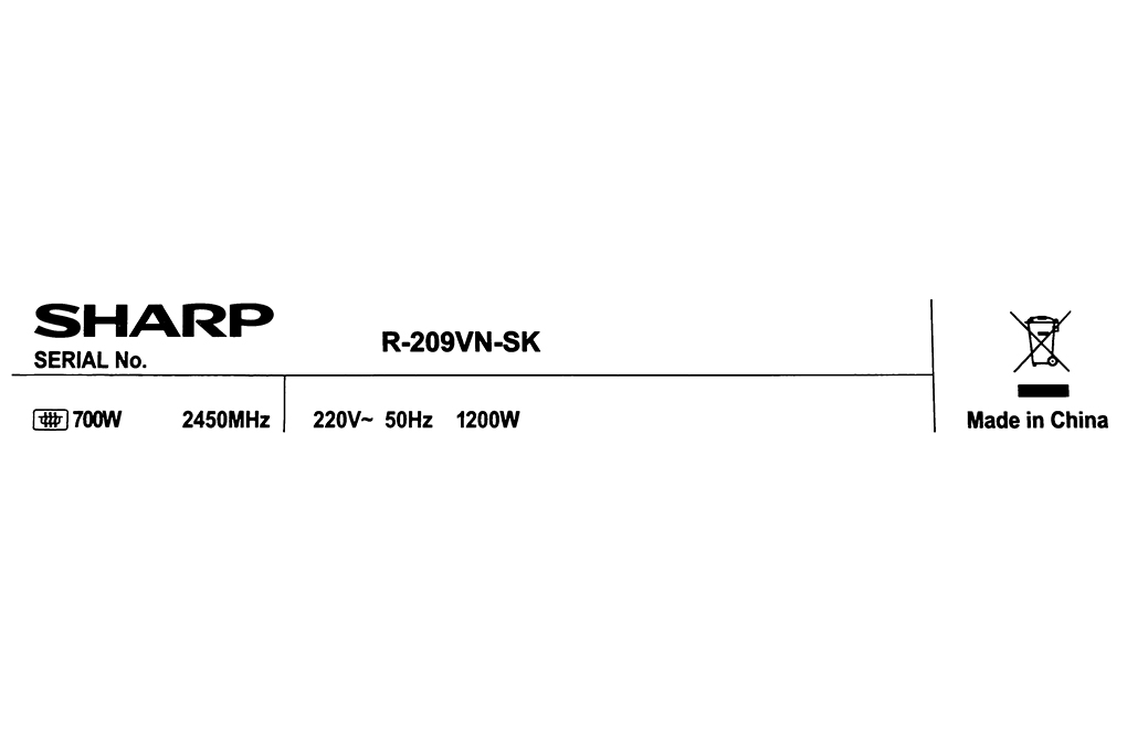 Lò vi sóng Sharp R-209VN-SK 20 lít - Hàng chính hãng