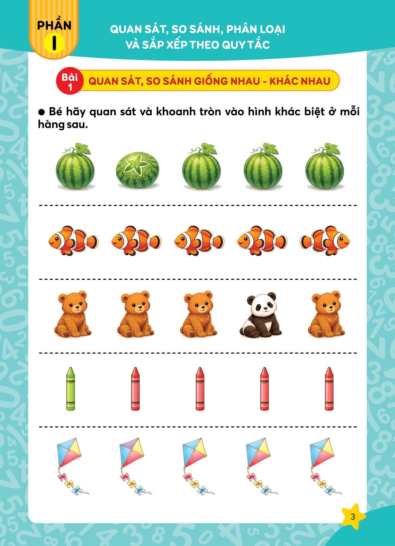 Sách - Dành Cho Trẻ Từ 3-4 Tuổi - Toán Tư Duy - Phiên Bản Mới