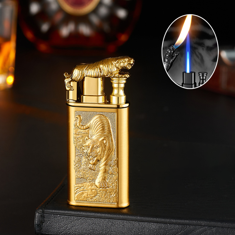Bật Lửa 2 Chế Độ Lửa Hình Cọp Vàng (Lửa Ngọn Và Lửa Khè) – Xài Gas