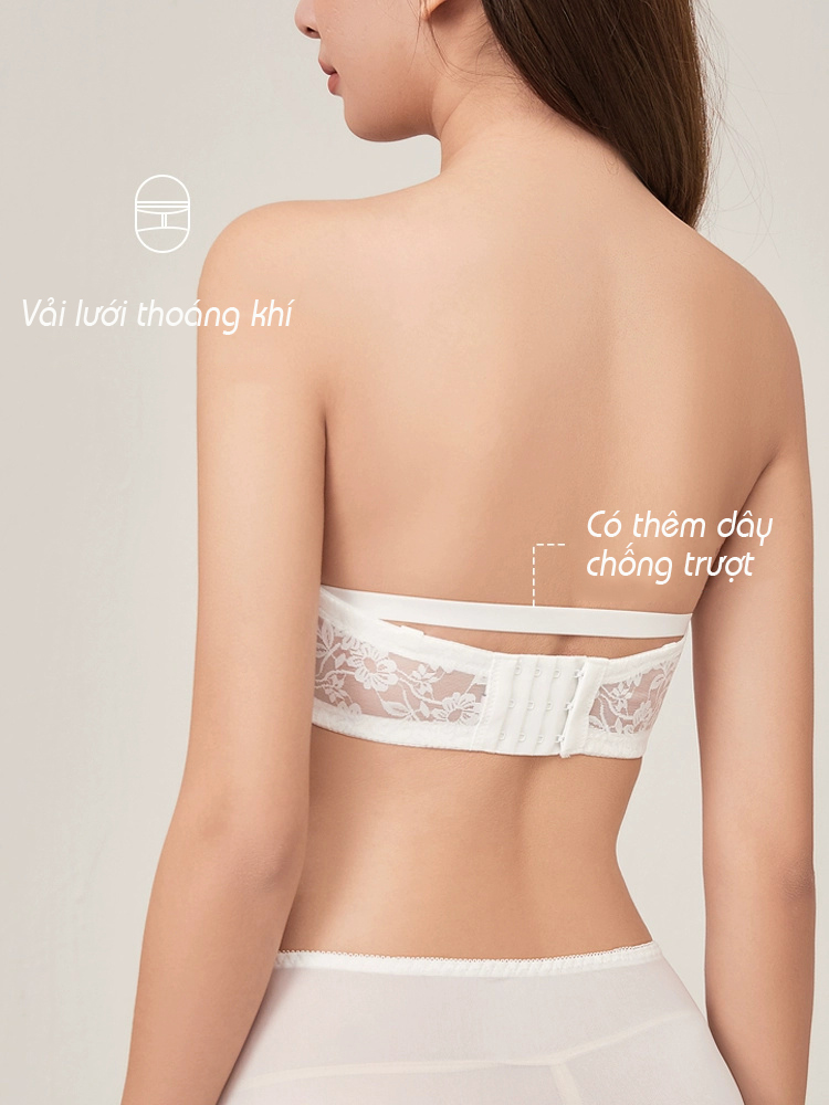 Áo Lót Nữ Ren Mềm Không Dây Không Đệm Có Gọng Chống Tụt Hàng Loại 1 B226