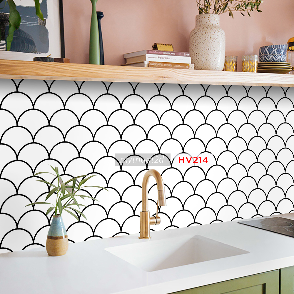 Decal gạch bông trang trí dán bếp, dán tường - mã HV214