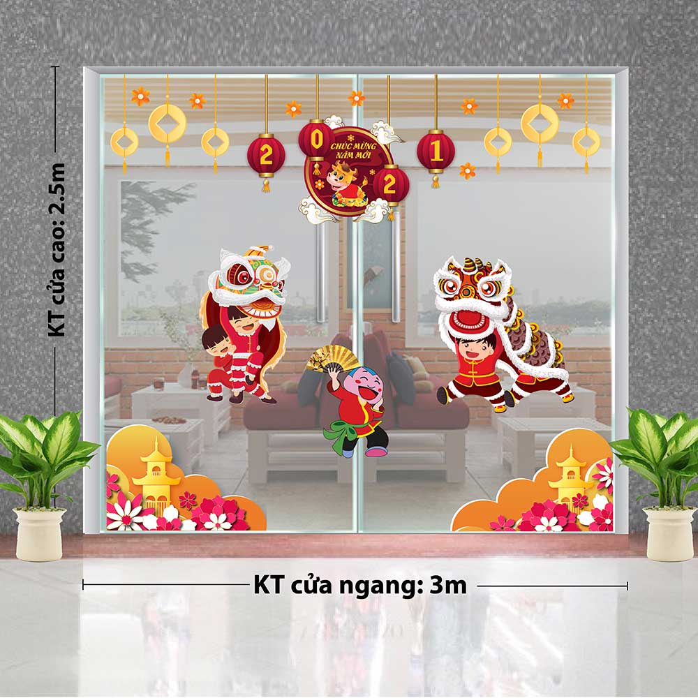 Decal trang trí tết combo số 21