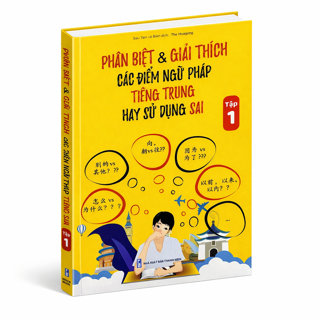 Sách – Phân biệt và giải thích các điểm ngữ pháp Tiếng Trung hay sử dụng sai – Tập 1  DVD Tài liệu