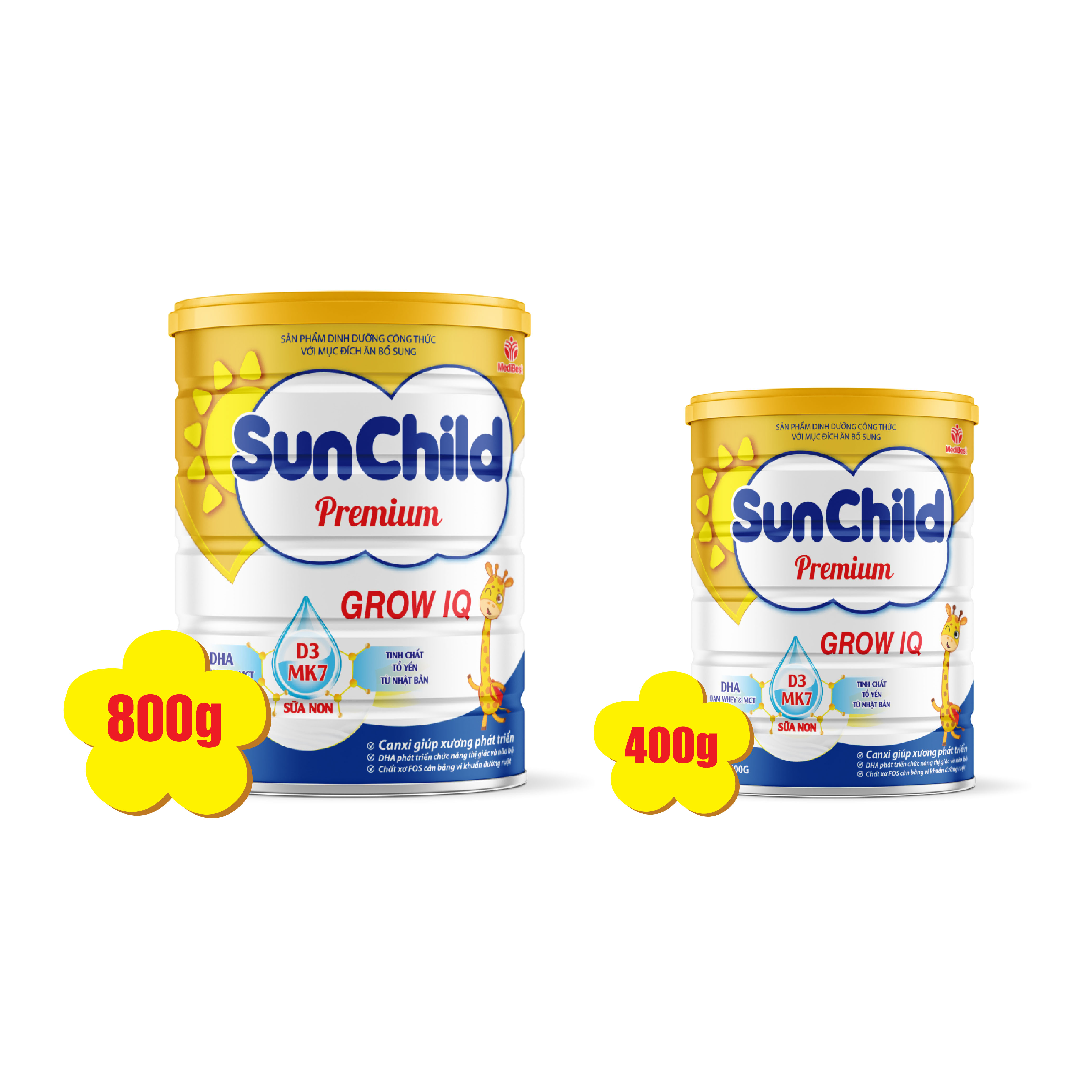 Sữa bột SunChild Premium GROW IQ -  Dinh dưỡng cho bé cao lớn và thông minh