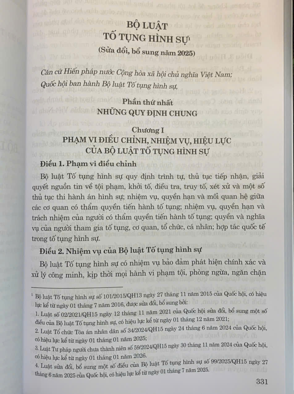 Bộ luật Hình sự, Bộ luật Tố tụng Hình sự (sửa đổi, bổ sung năm 2025)