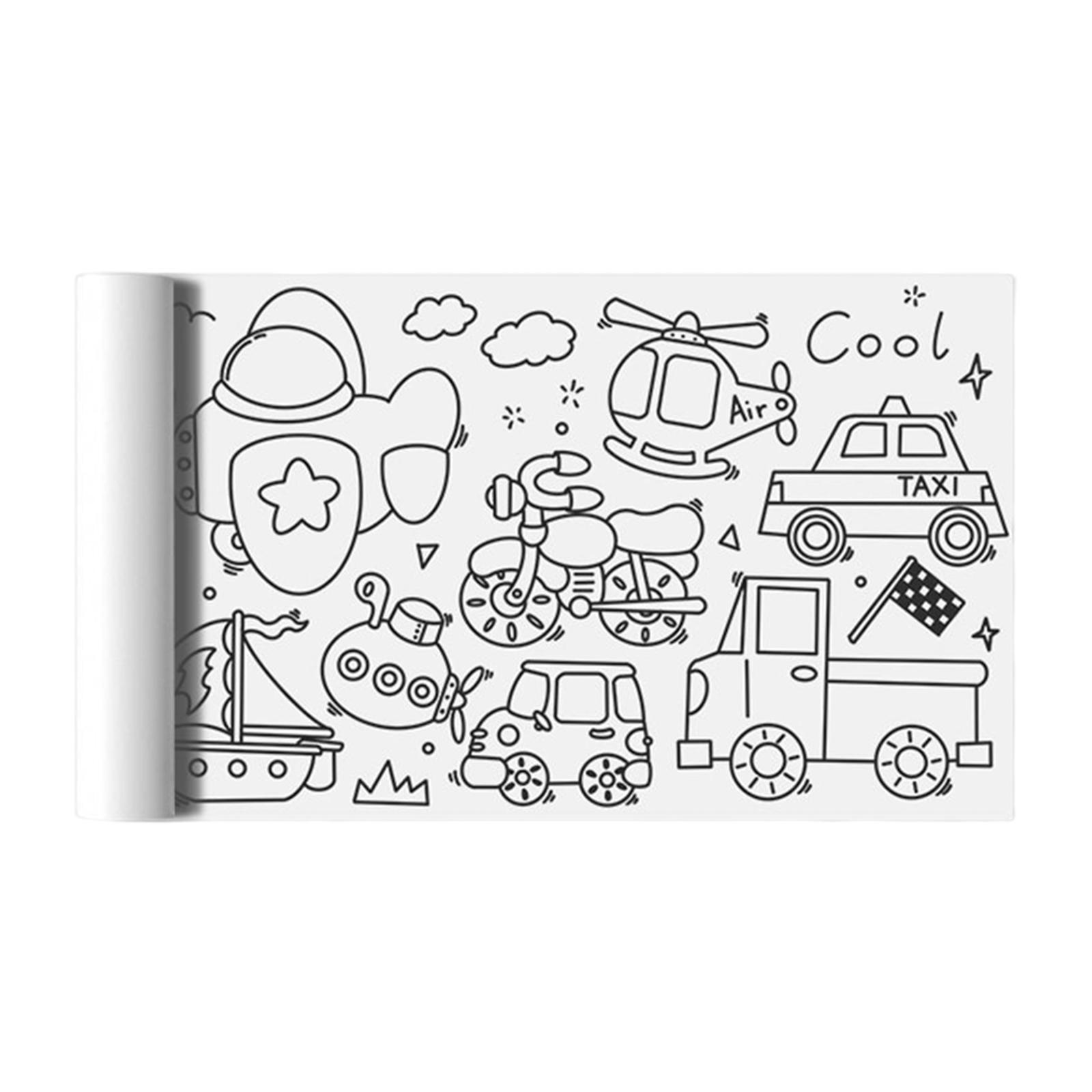 2Pieces Large Kids Coloring Paper Roll, Colorable with Tear Off Line Coloring Tablecloth for Children Birthday Home