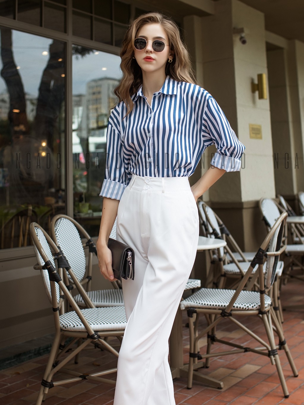 Quần trắng ống suông NGADO