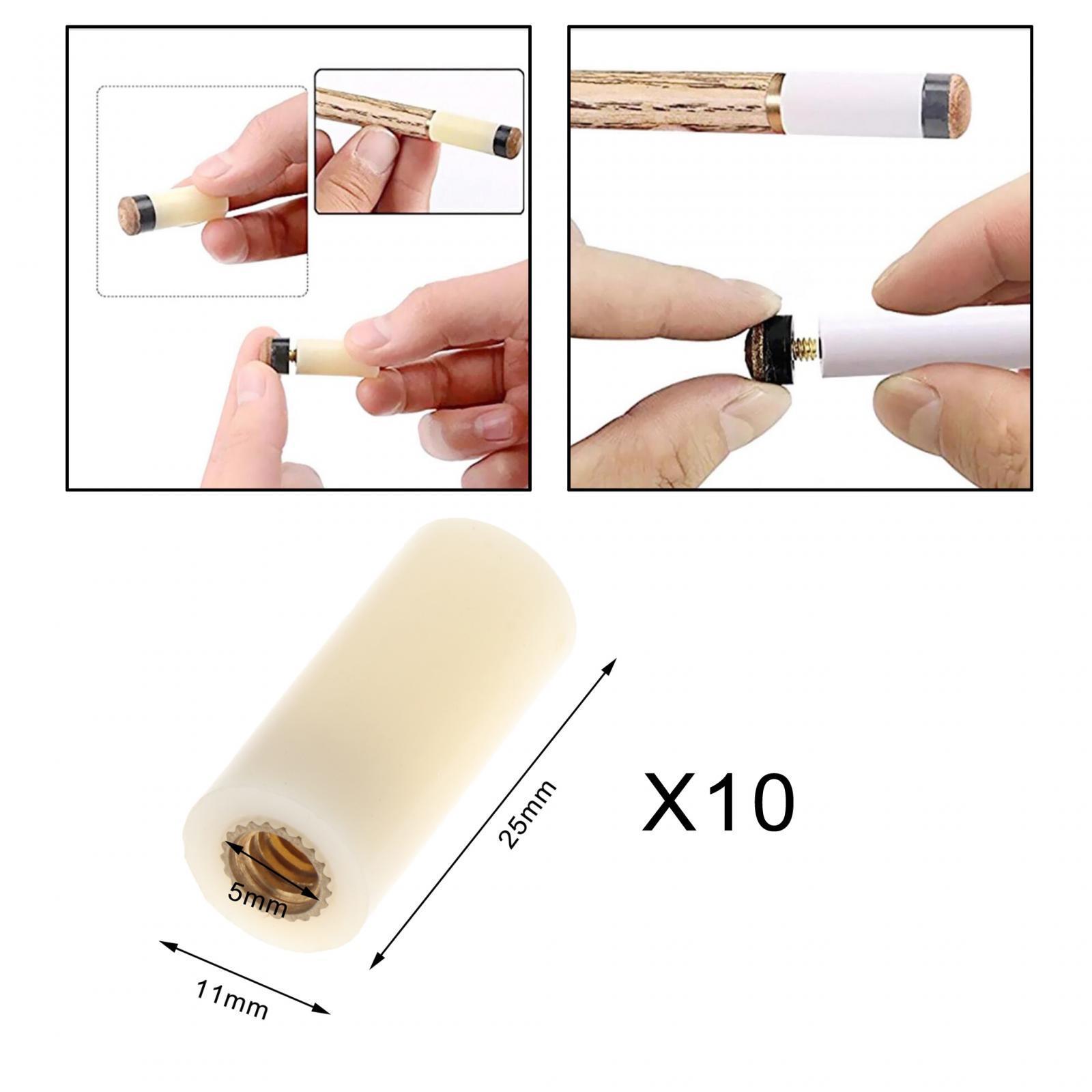 10PCS Billiard Cue Sticks Ferrules, Billiards Sticks Pool Cue Ferrules Tubes Repair Accessories