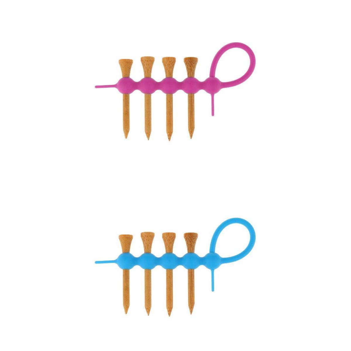 2Pcs Mini Golf Tee Holder  Clip And 8 Pieces Wood golf professional tees Set