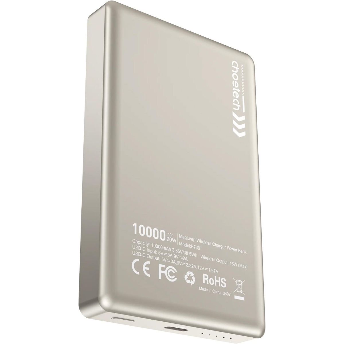 Pin sạc dự phòng Magnetic Choetech B739 công suất 20W dung lượng 10000mAh (Hàng chính hãng)