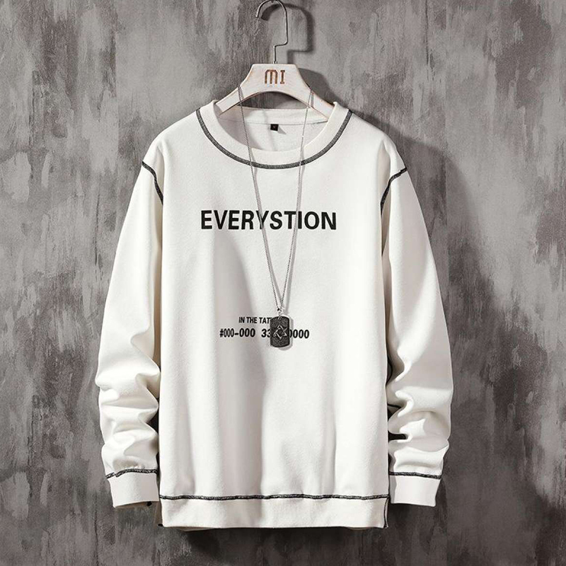 Trend Men's Long-Sleeved Round Neck Pullover Student Youth Bottoming Shirt