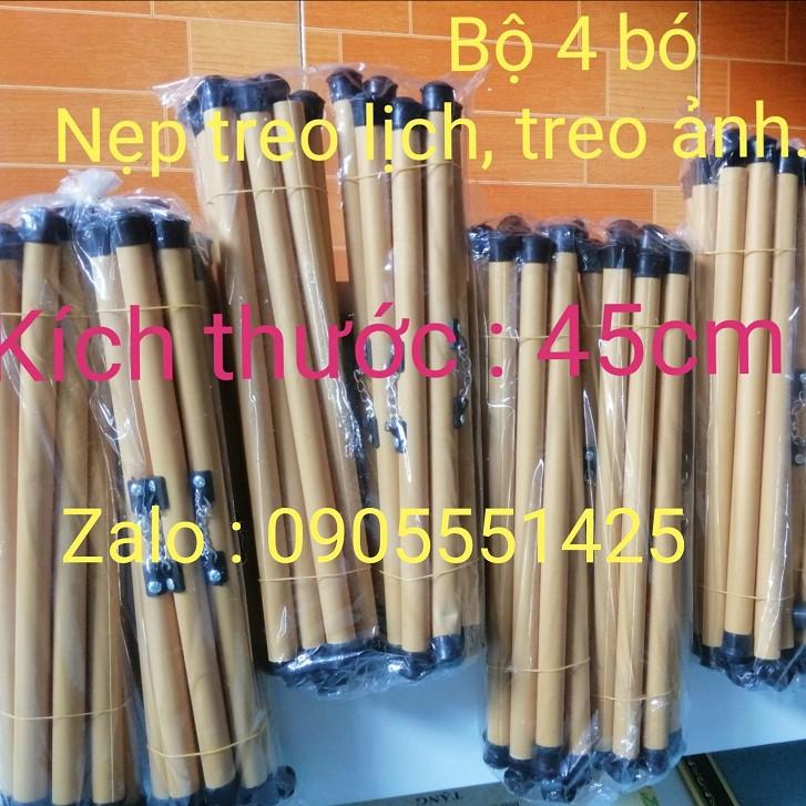 4 bó (40 cặp )  Ống trúc treo lịch 40cm , treo ảnh . Nẹp treo giấy thư pháp cỡ lớn.Ống trúc ( nẹp) treo tranh dài 45cm