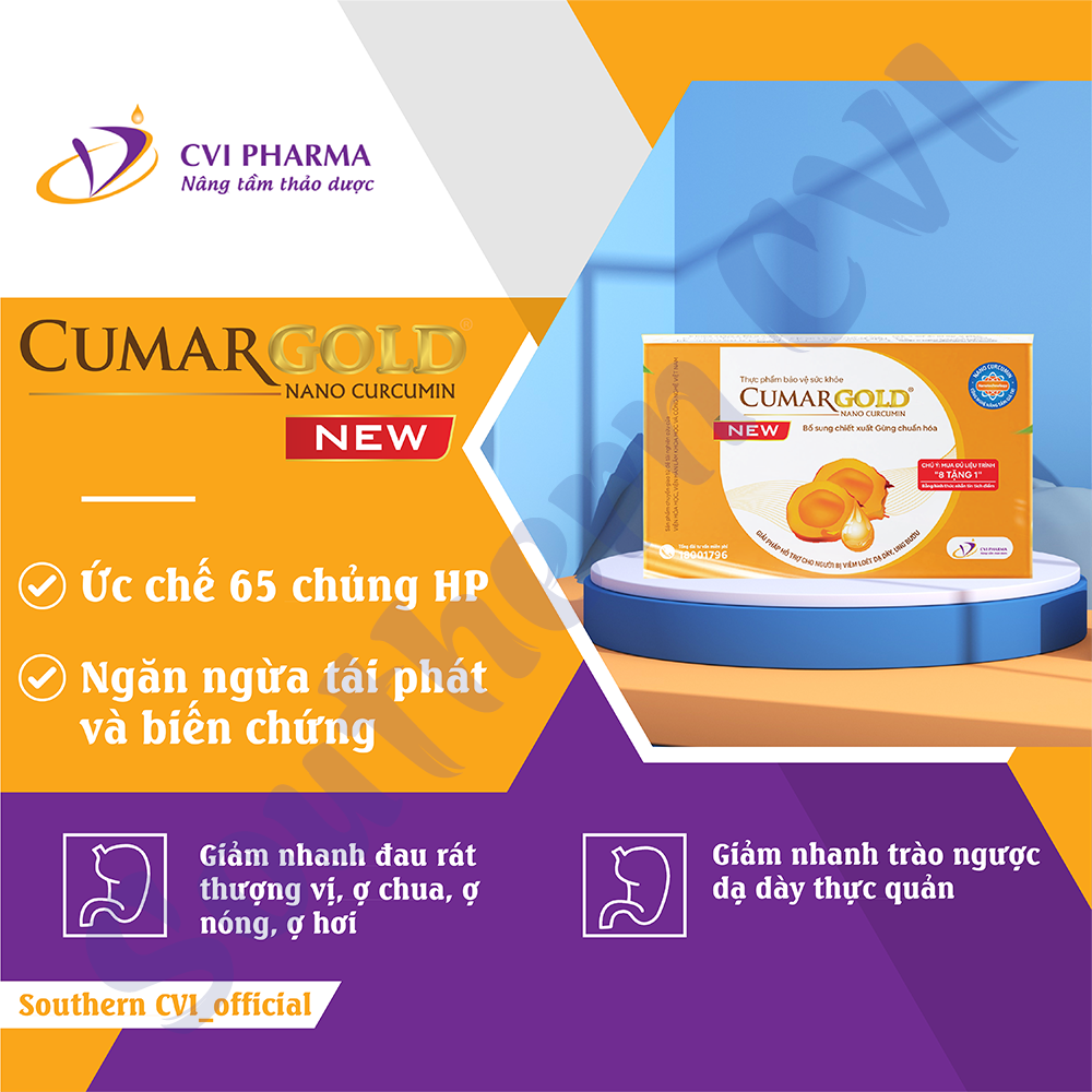 CumarGold New Hộp 30 Viên - Hỗ Trợ Đau Dạ Dày Lành Nhanh Vết Loét