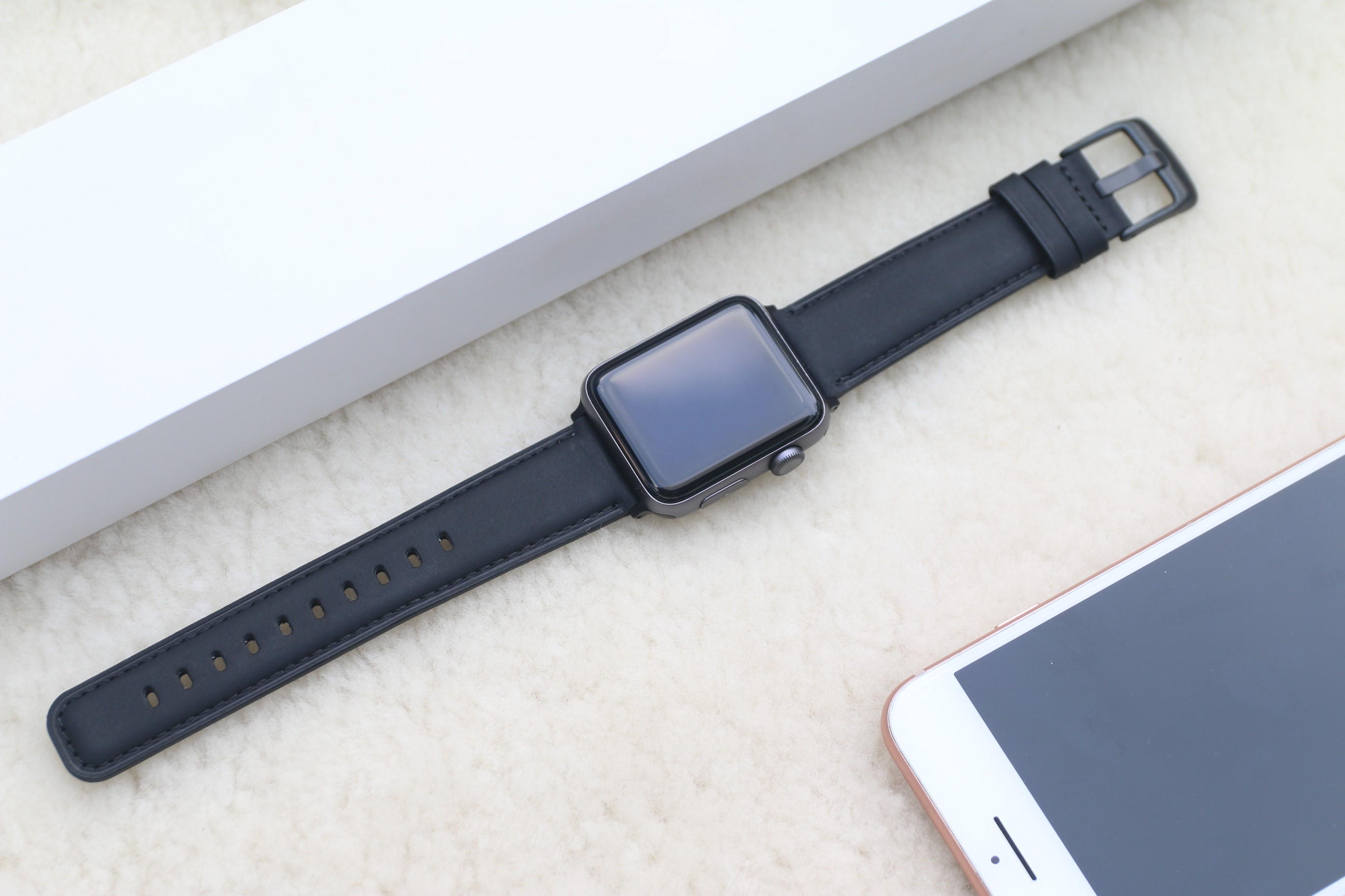 Dây Da Thay Thế Dành Cho Apple Watch Da Bò Sáp 2 Lớp Vintage Khóa Thép 316L Dành Cho Series SE 7| 6 | 5 | 4 | 3 | 2 | 1