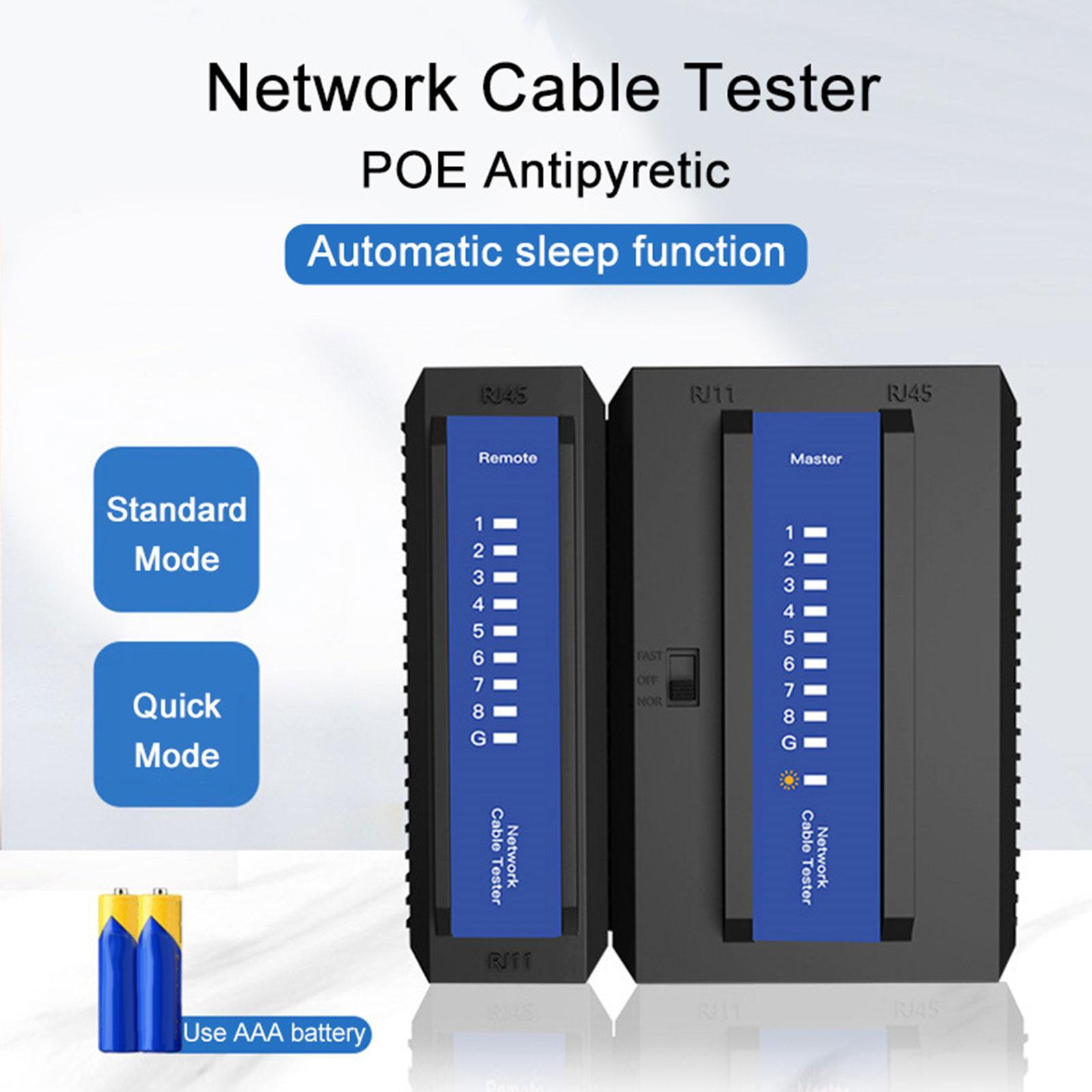 Network Cable Tester, LAN Wire Ethernet Cable Tester Phone RJ11, Cable Tester Test Tool, with automatic sleep function