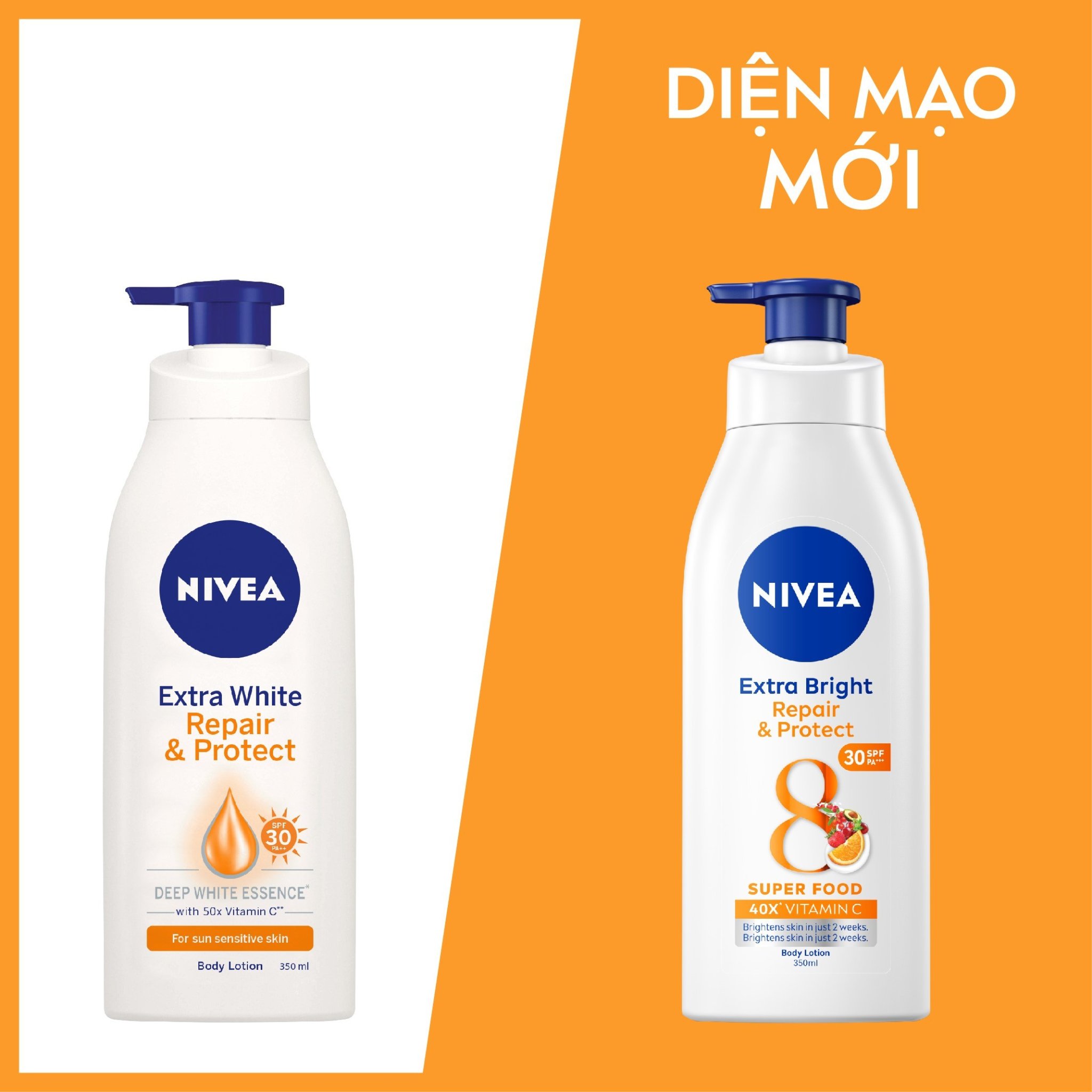 Sữa Dưỡng Thể Dưỡng Trắng Nivea Giúp Phục Hồi & Chống Nắng SPF 30 (350ml) - 88311