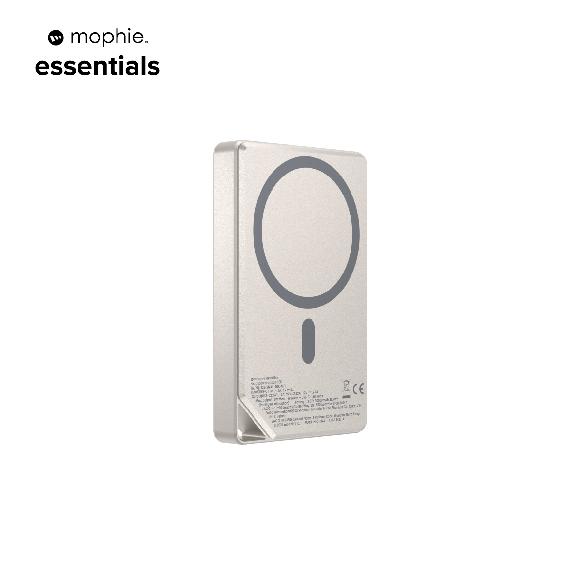 Sạc dự phòng mophie Essentials Snap+ 10,000mAh Metallicl, công suất đến 15W - Hàng chính hãng