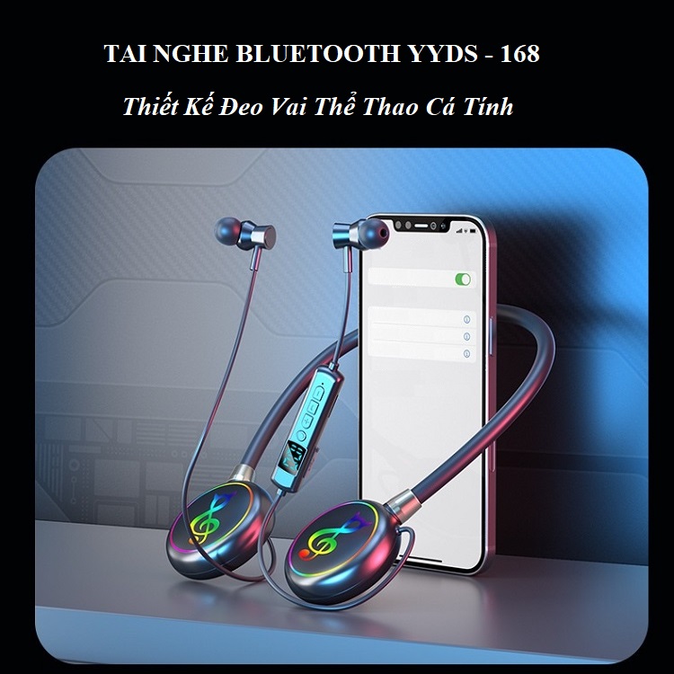 Tai Nghe Bluetooth Đeo Vai Thể Thao YYDS-168 (Hỗ trợ thẻ nhớ -thời gian sử dụng 20-22 giờ, thời gian chờ 300 giờ)