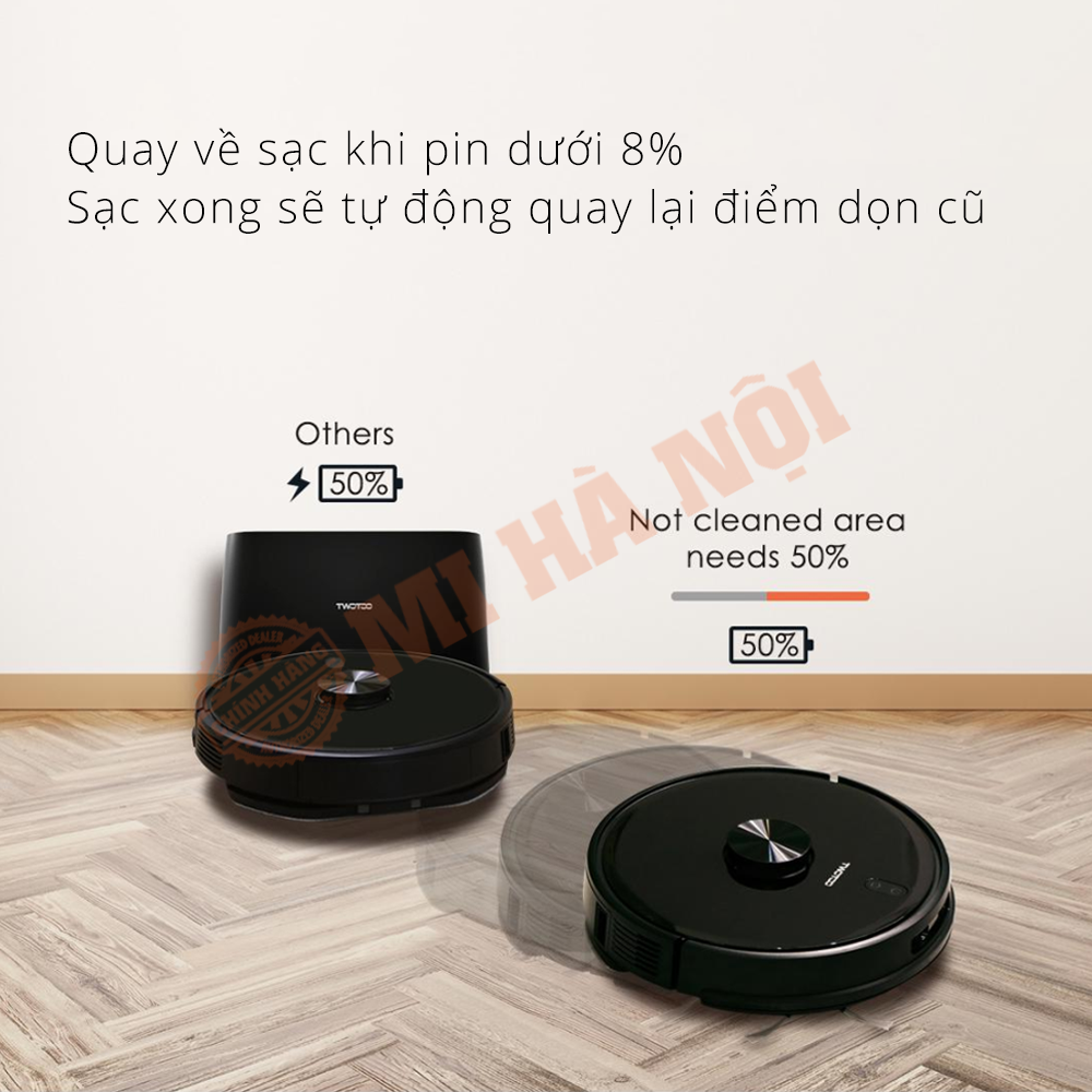 Robot hút bụi, lau nhà thông minh Xiaomi Twotoo T2 – Lực hút vô địch 8000Pa Hàng chính hãng