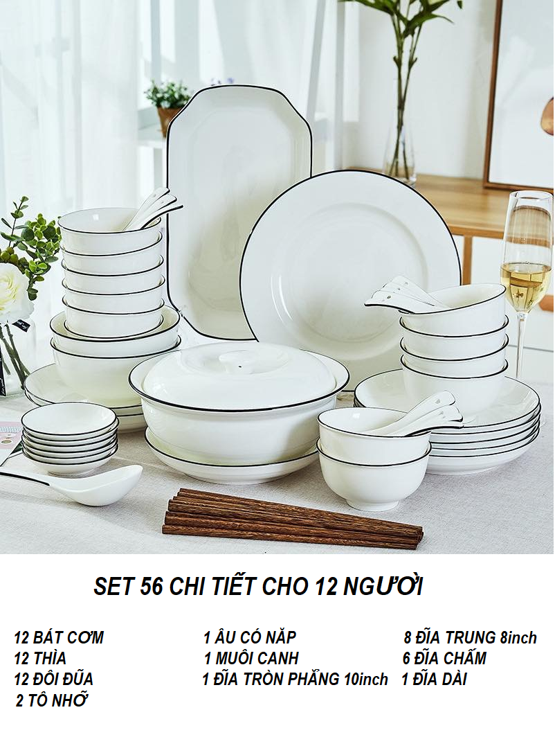 Set 56 chi tiết trắng viền đen phong cách Bắc Âu