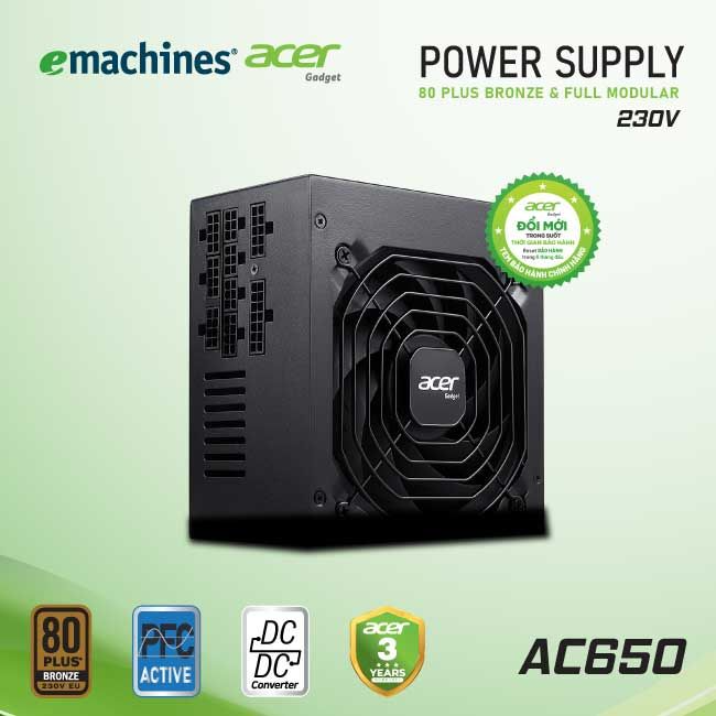 Nguồn Máy Tính Acer AC650 230V Bronze Full Modular – Hàng Chính Hãng