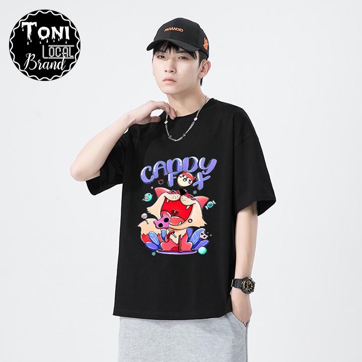 ÁO THUN Tay Lỡ CANDY Local Brand Unisex Cotton 100 Form Rộng Nam Nữ