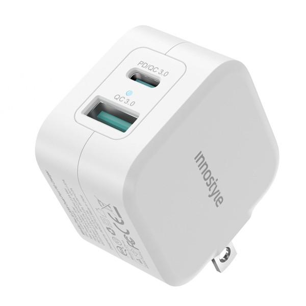 Cốc sạc nhanh Innostyle Minigo Pro III Dual PD/QC3.0 20W White (IC20-2PDWHI)-Hàng chính hãng