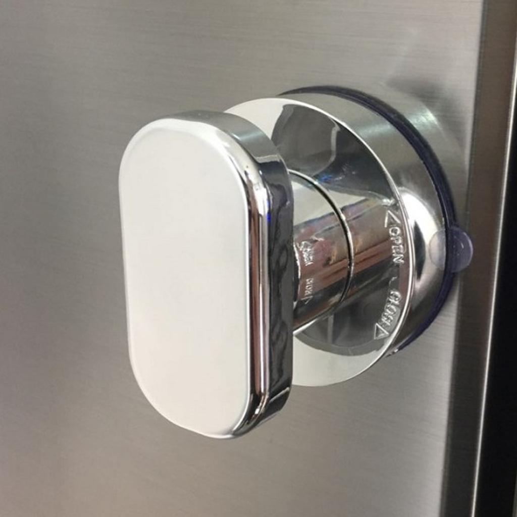 3xStrong Suction Cup Cabinet Handle Glass Door Pull Window Knob Decor Silver S