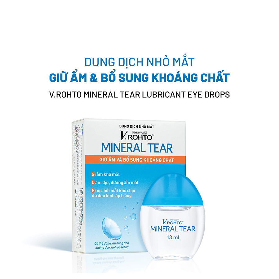 Dung dịch nhỏ mắt giữ ẩm & bổ sung khoáng chất V.Rohto Mineral Tear 13ml