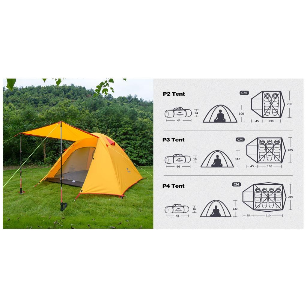 Lều cắm trại 2 người,Lều camping NatureHike NH18Z022-P hai lớp chính hãng