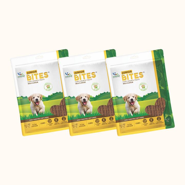 Snack bổ sung dưỡng chất cho bé - JUNIOR  BITES (Vị sữa) - Dành cho cún  con