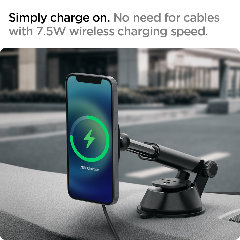 Sạc Mag Xe Hơi Spigen OneTap Pro Wireless Magnetic Car Charger Dashboard -  Hàng Chính Hãng