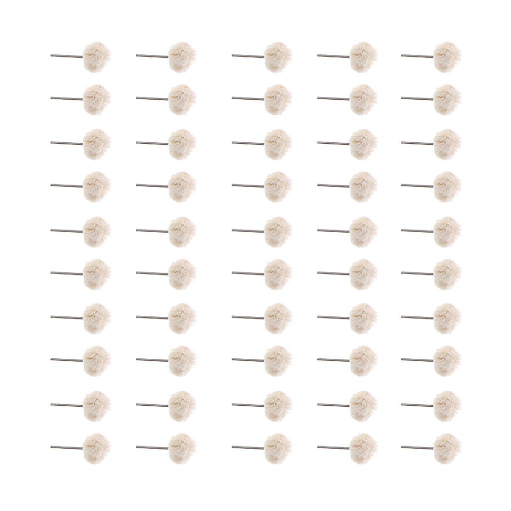 50PCS Wool Polishing Buffing Brush Wheel Drill Bits, Widely used in various grinding tools which support 2.35mm shank