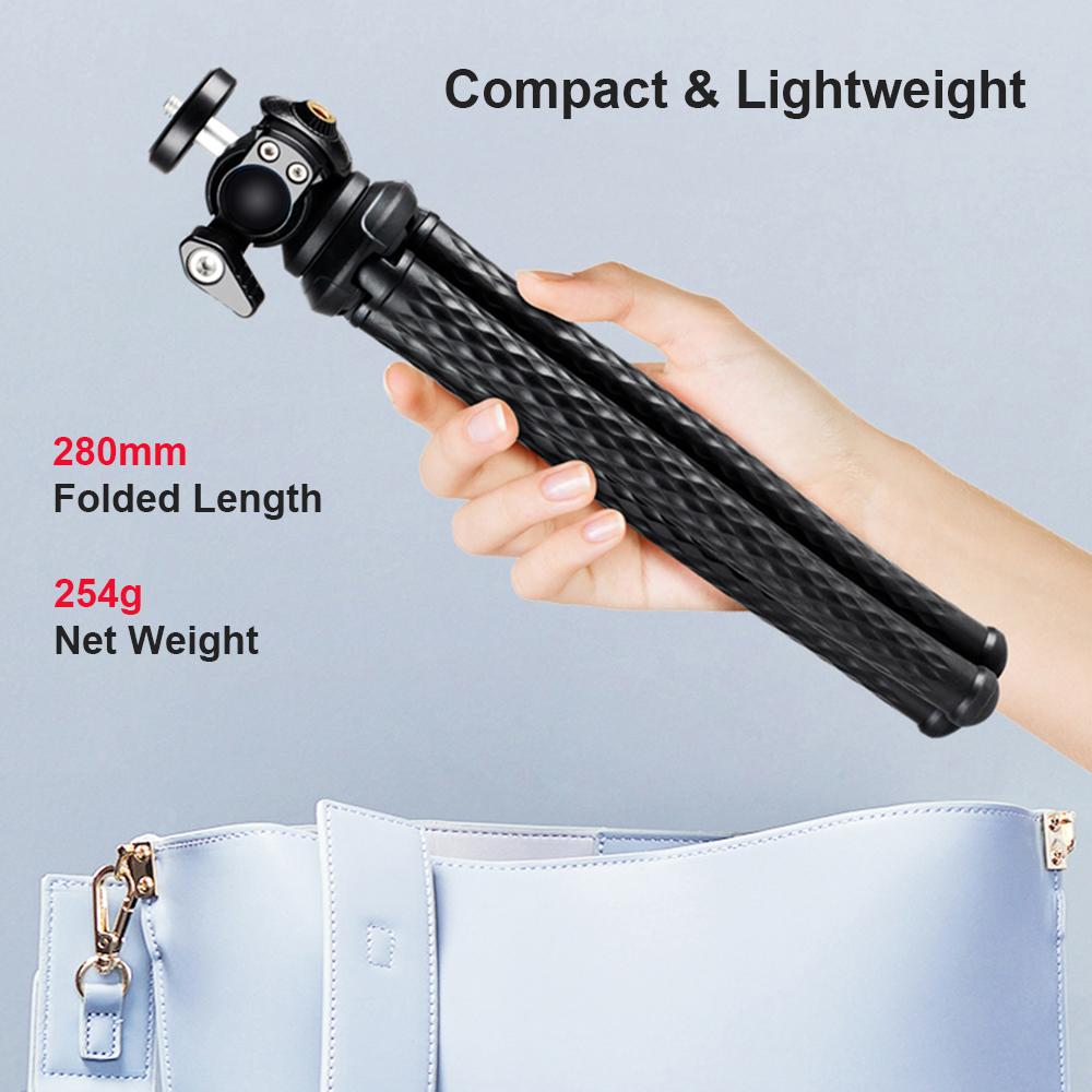 Tabletop Octopus Tripod Stand Phone Tripod Flexible Camera Tripod with 1/4 Inch Screw and Phone Holder 1.5kg Load Capacity for Smartphone Camera Vlog Selfie Live Streaming
