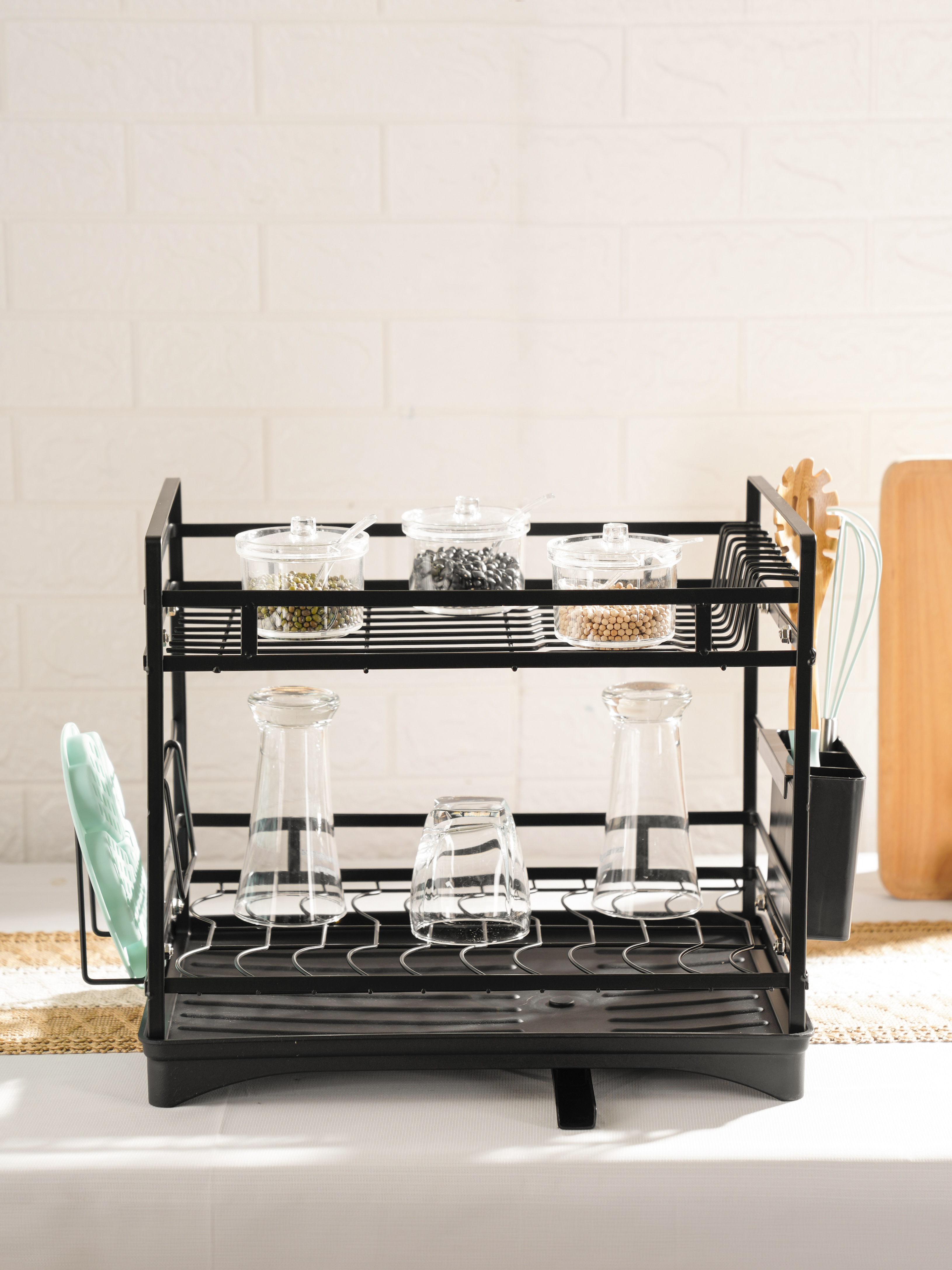 Kệ úp bát đĩa nhà bếp đa năng 2 tầng kèm khay hứng nước . Phân phối bởi Cobi Home