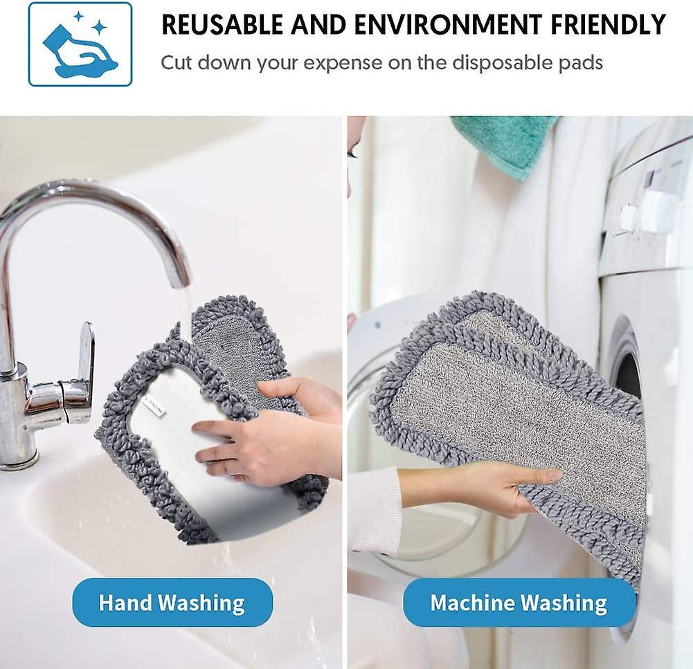4PCS Microfiber Spray MOP Pads Đầu thay thế cho lau bụi khô, có thể tái sử dụng MOP đầu lau