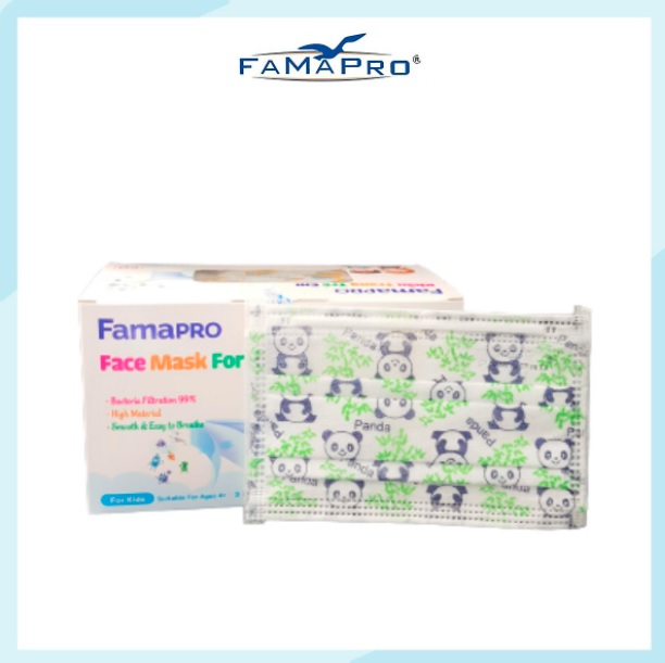 [COMBO Ưu Đãi Bộ 2 Hộp] Khẩu Trang Y Tế Trẻ Em Cao Cấp FAMAPRO - 3 Lớp/Kháng Virus, Lọc Khuẩn, Bụi, 99% Tốt Nhất / [MAX KID Chính Hãng - Hộp 50 Cái