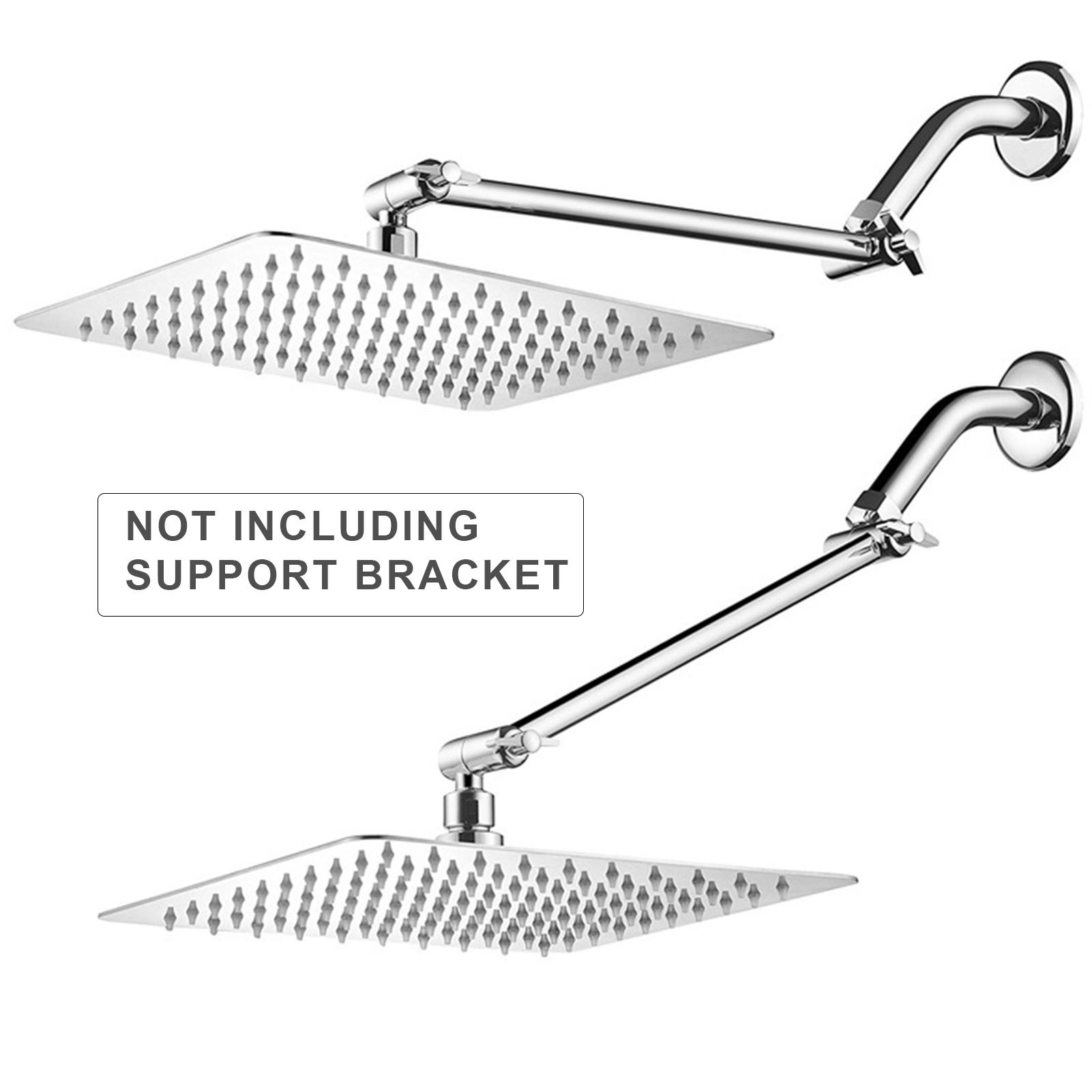 Vòi sen phun mưa áp suất cao 12 inch với cánh tay mở rộng 11 inch bằng thép không gỉ Hình vuông